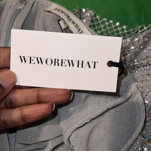 NWT WeWoreWhat Elegant White Mesh Rhinestone Skirt size 4 - Picture 7 of 10